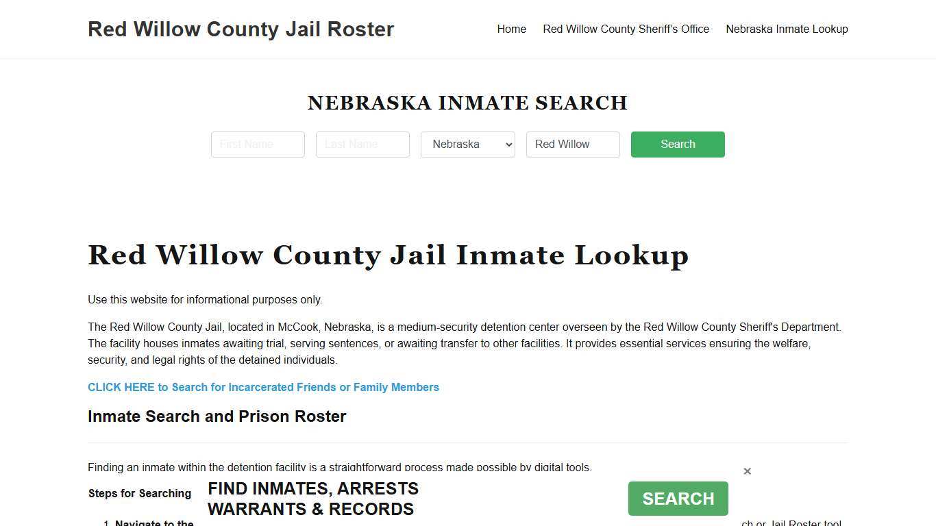 Red Willow County Jail Roster Lookup, NE, Inmate Search